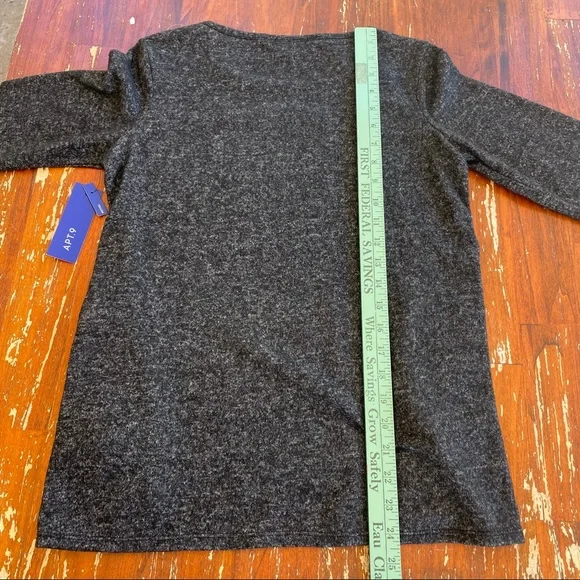 SOLD—— APT. 9 Plain Gray Soft Long-Sleeve Lightweight Sweater - Picture 5 of 8